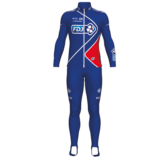 Maglia FDJ Manica Lunga 2017 blu